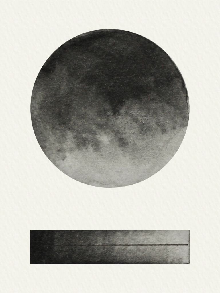 Hand made watercolour paint Black Graphite (Half Pan) - Made with our watercolour binder, it is easy to apply to the paper and gives nice granulating textures. By Art Scribe