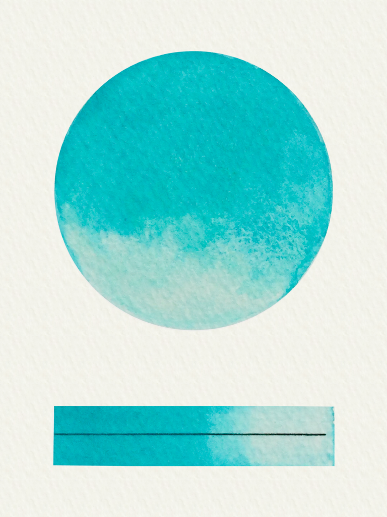 handmade watercolour paint Cobalt Turquoise - Strong, bright and versatile turquoise blue. Recommended in a starter palette. Hand mulled in Devon by Art Scribe