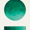 handmade watercolour paint Heliogen Green - (sometimes called: Phthalo Green Dark) is a dark bluish green which becomes very vibrant when thinned or mixed with white. By Art Scribe