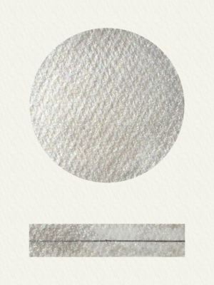 Silver Shimmer watercolour paint by Art scribe. Hand mulled from artist grade pigment. Silver metallic swatch.